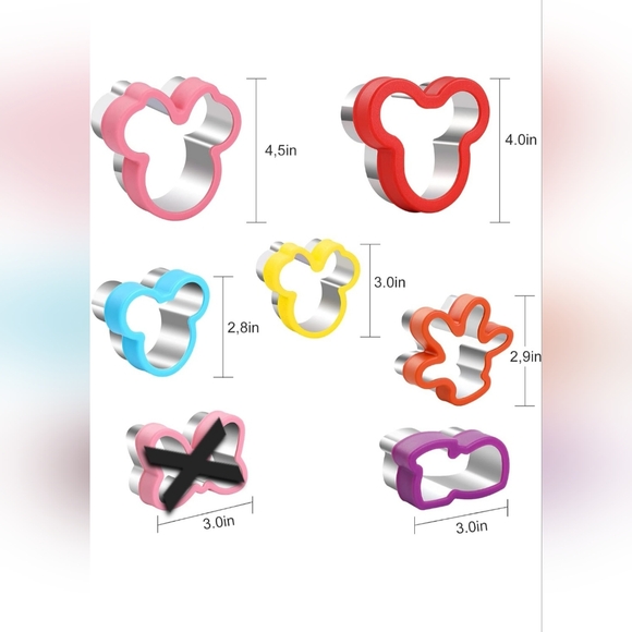 NWT Mickey & Minnie Mouse Cookie Cutters (WITHOUT BOW) - Picture 2 of 9